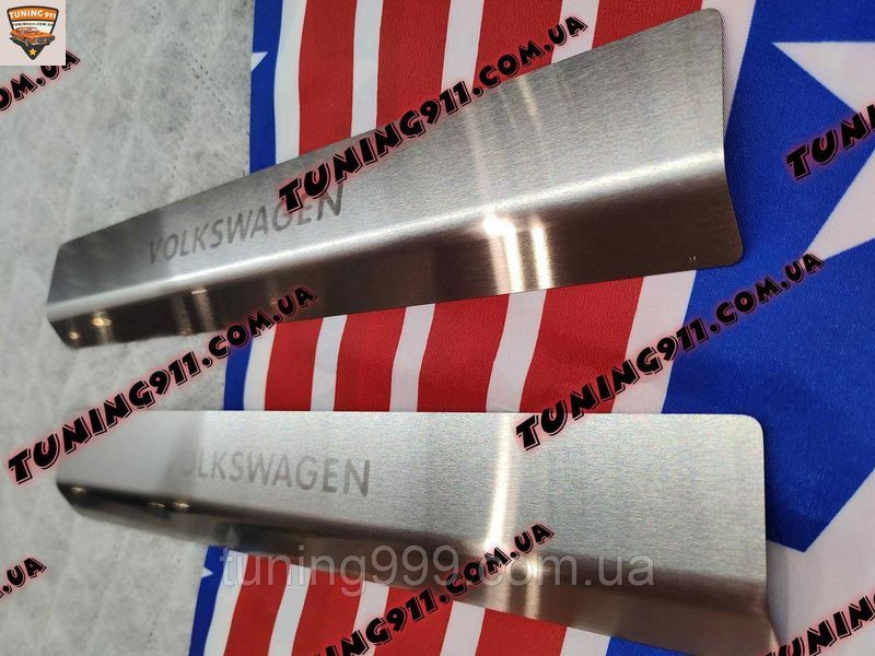 Накладки на пороги Volkswagen TRANSPORTER / MULTIVAN T5 / T6 2003-2021 рік Фольксваген Транспортер Мультівен Матова Нержавійка PS-VW37 nns фото