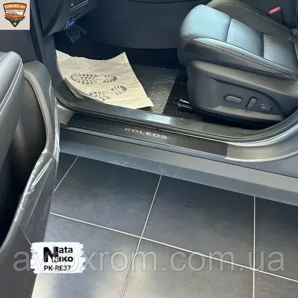 Накладки на пороги під КАРБОН RENAULT KOLEOS *2016+ Рено Колеос комплект 4 одиниці PK-RE37 фото