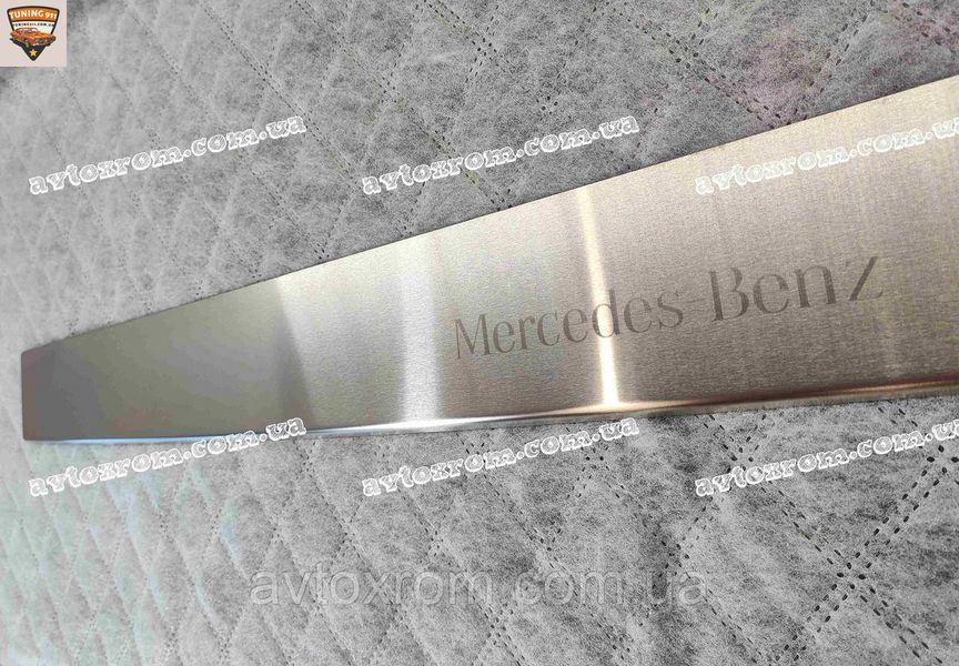 Накладка на задний бампер Mercedes Vito W447 *2014-2020год Мерседес Вито 447 Премиум Нержавейка с логотипом Z-ME15 фото