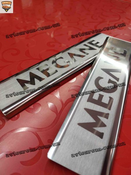 Накладки на пороги RENAULT MEGANE 3 GRAND TOUR *2009-2015рік Рено Меган 3 Універсал Преміум Нержавійка 4 одиниці P-RE17 фото