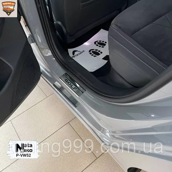 VOLKSWAGEN GOLF VIII *2020- Фольксваген Гольф 8 Накладки на пороги Премиум комплект с логотипом 8 штук Украина P-VW52 нп фото