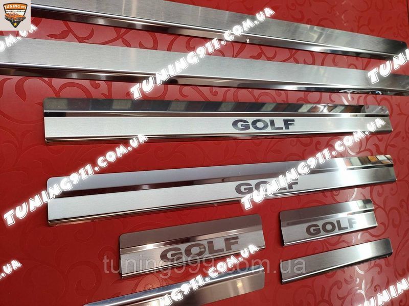 VOLKSWAGEN GOLF VIII *2020- Фольксваген Гольф 8 Накладки на пороги Премиум комплект с логотипом 8 штук Украина P-VW52 нп фото