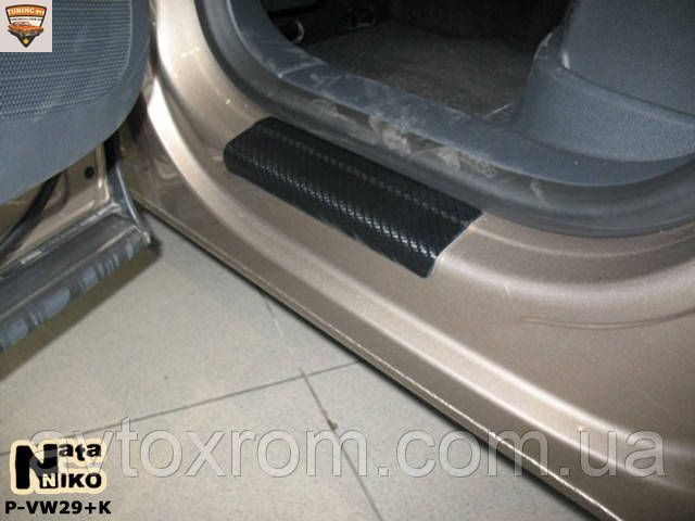 Накладки на пороги під карбон Volkswagen TIGUAN *2007-2015рік Фольксваген Тігуан Преміум комплект 4 одиниці PK-VW29 nn. фото
