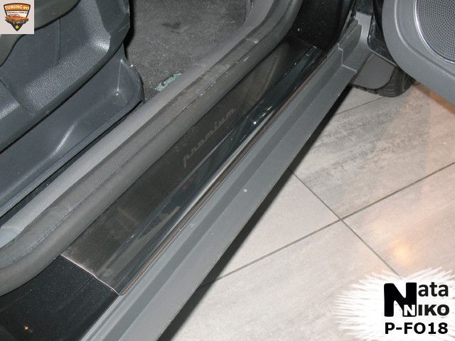 Накладки на пороги Форд Куга *2008-2013рік FORD KUGA Преміум Нержавійка з логотипом 4одиниці P-FO18 фото